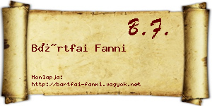 Bártfai Fanni névjegykártya